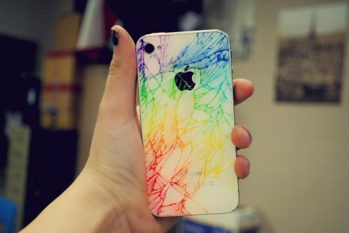 rainbow cracked iphone 